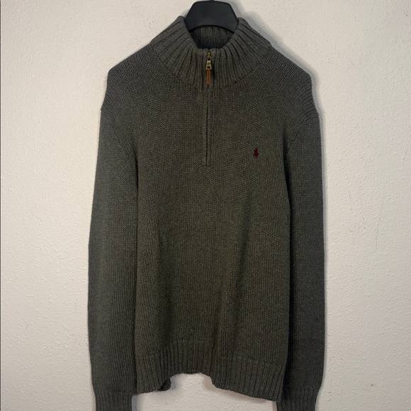 Ralph Lauren Charcoal Zip-Up Sweater 100% Cotton Size XL - Picture 2 of 7